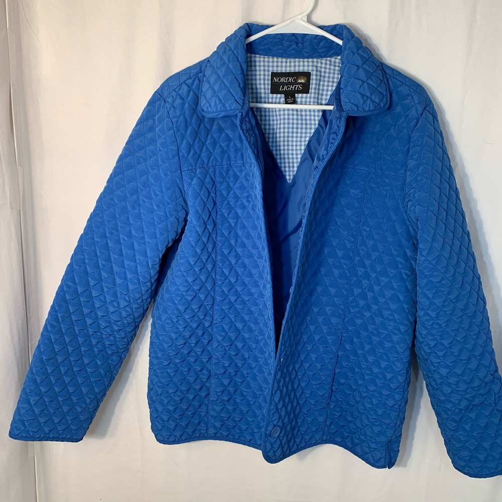 Nordic lights blue quilted lined jacket